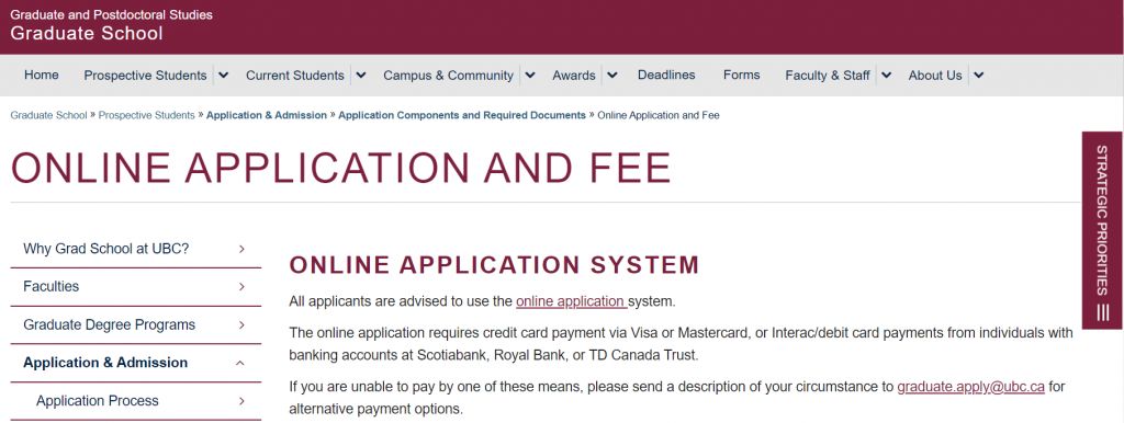 Chi phí apply online khi du học các trường đại học tại Canada 2020