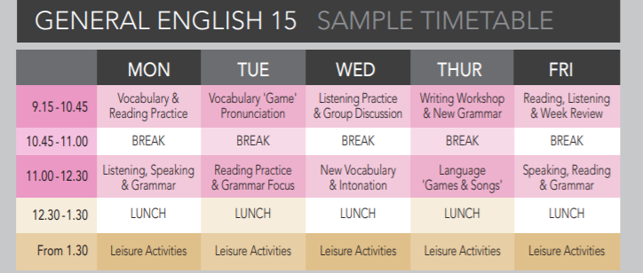 Thời khóa biểu khá nhẹ nhàng và Joyful