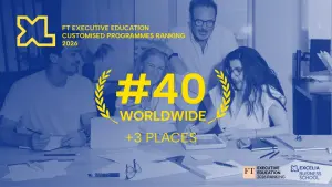 Excelia Business School thuộc Excelia Group đạt hạng #40 thế giới trong bảng xếp hạng Executive Education Customised Programmes 2026 của Financial Times, tăng 3 bậc so với năm trước.
