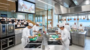 Phòng bếp thực hành tại Culinary Arts Academy Switzerland (CAAS)