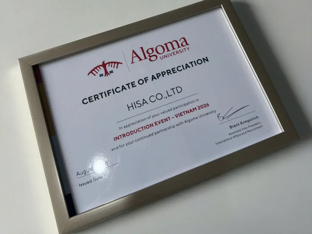 Chứng nhận Hợp tác Chiến lược từ Trường Đại học Algoma University - Canada
